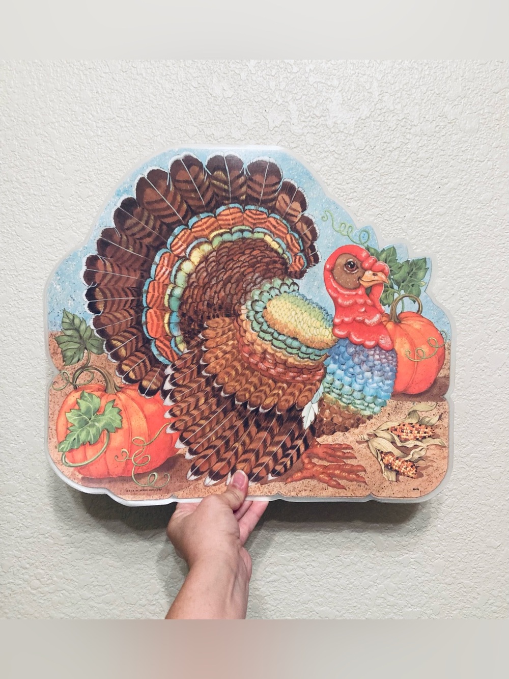 Vintage Thanksgiving Fall Autumn Set of 4 Vinyl Placemats Table Decor